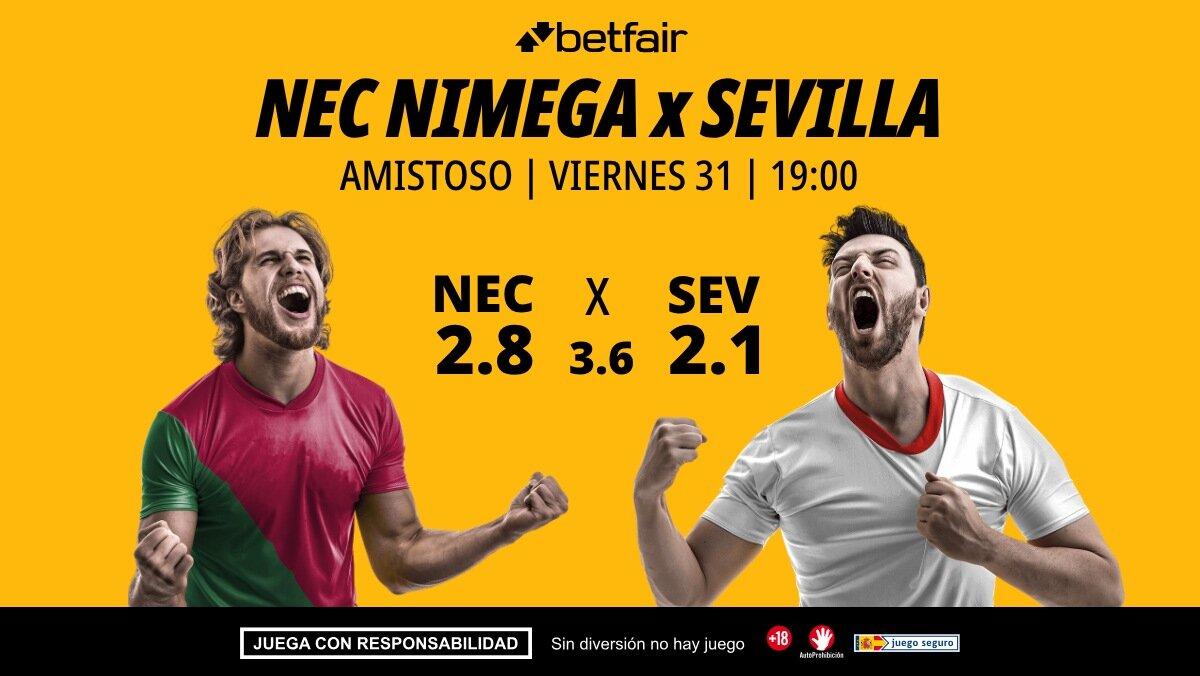 NEC Nimega - Sevilla: alineaciones, horario, dónde ver, pronósticos y estadísticas
